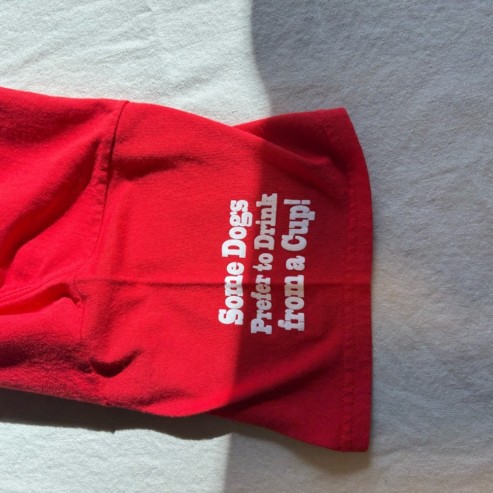 Red T-Shirt with Black Dog Silhouette - Picture 3 of 5
